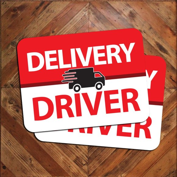 Pair (2) of Generic DELIVERY DRIVER Car Door Magnets 9"x12" Signs Food Packages - Picture 1 of 3